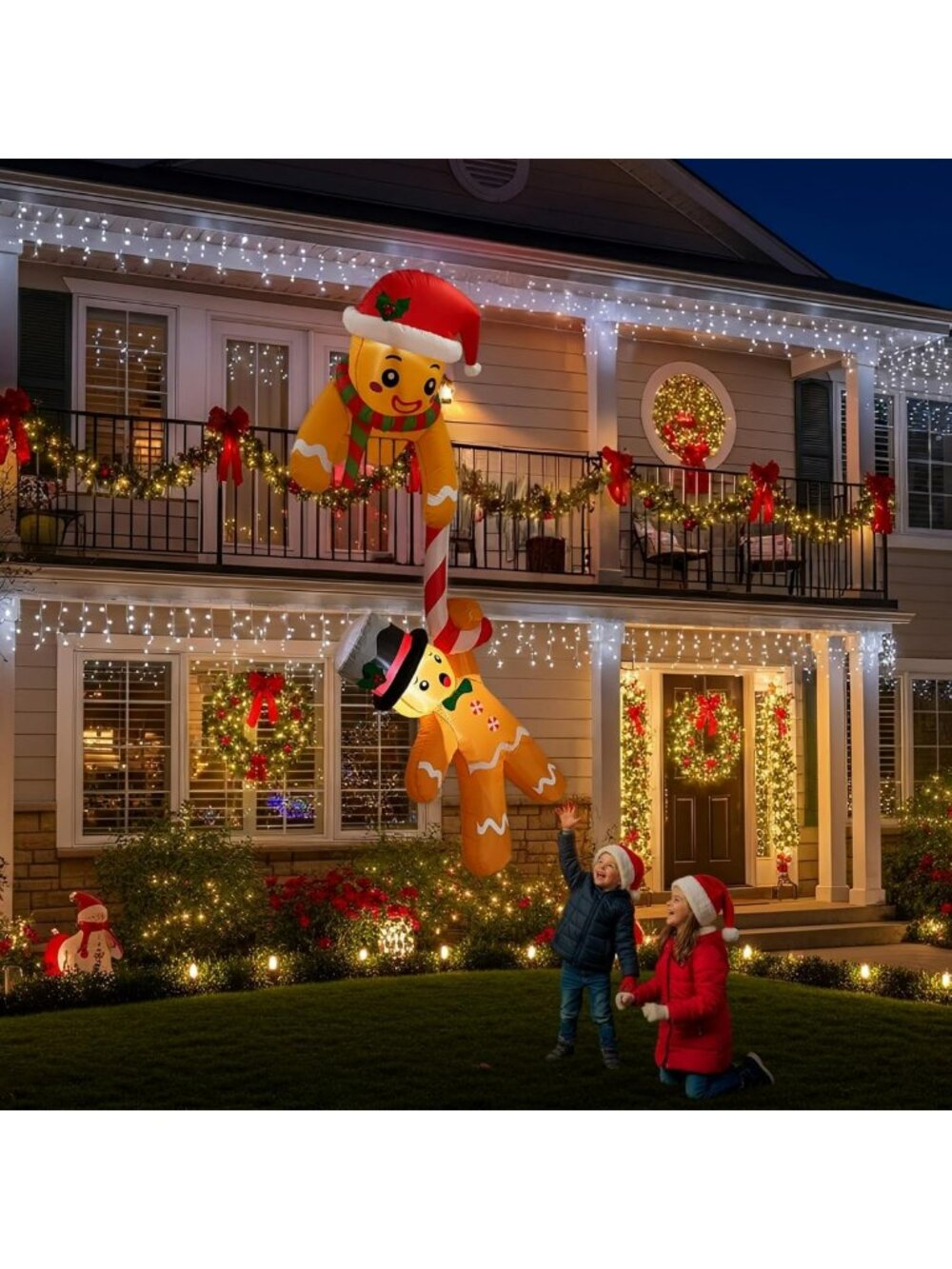 Gingerbread Inflatable Christmas Decor - 7FT Outdoor Holiday Decoration - Picture 5 of 9